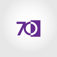 70 Year Anniversary Vector Template Design Illustration