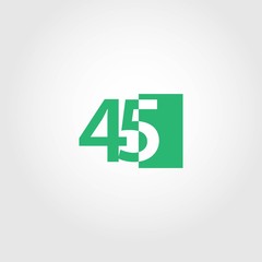 45 Year Anniversary Vector Template Design Illustration