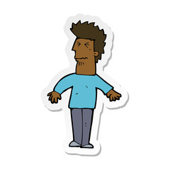 sticker of a cartoon stressed man