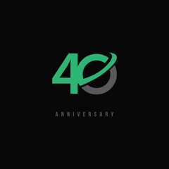 40 Year Anniversary Vector Template Design Illustration