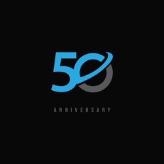 50 Year Anniversary Vector Template Design Illustration