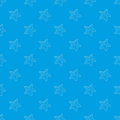 Starfish pattern vector seamless blue repeat for any use