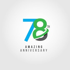 78 Year Anniversary Vector Template Design Illustration