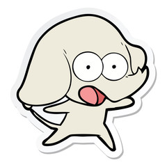 Obraz premium sticker of a cute cartoon elephant