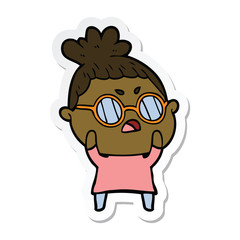 sticker of a cartoon annoyed woman