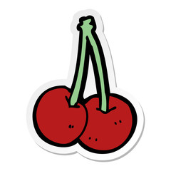 sticker of a cartoon cherries