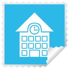 square peeling sticker cartoon town house