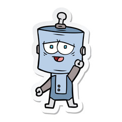 sticker of a cartoon robot