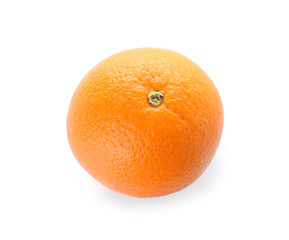 Fresh orange on white background, top view. Healthy fruit