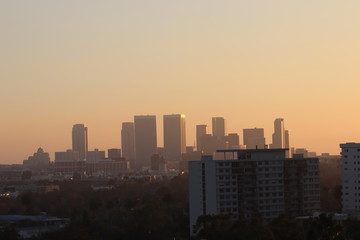 Obraz premium LA skyline at sunset