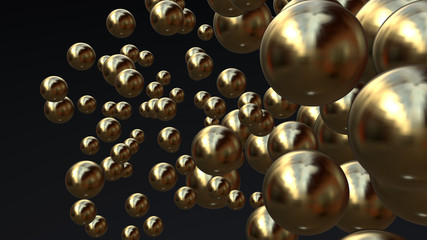 Gold Balloon floating in the air