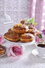 traditional polish donuts and coffee
