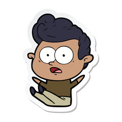 sticker of a cartoon man