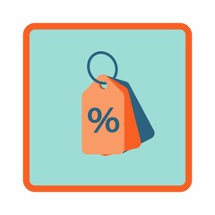 Sale tag flat icon in square frame