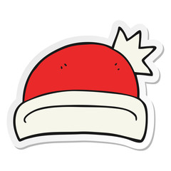 sticker of a cartoon christmas hat