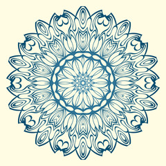 Decorative Floral Ornament. Vector Illustration. For Coloring Book, Greeting Card, Invitation, Tattoo. Anti-Stress Therapy Pattern.