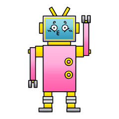 gradient shaded cartoon robot