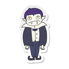 sticker of a cartoon vampire boy