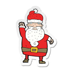 sticker of a cartoon angry santa claus