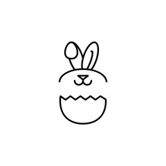 Easter, egg, rabbit icon. Element of easter day icon. Thin line icon for website design and development, app development. Premium icon