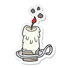 sticker of a cartoon spooky candle