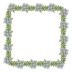 Obraz na płótnie Canvas Vector illustration white background with leaf flower frame hand drawn