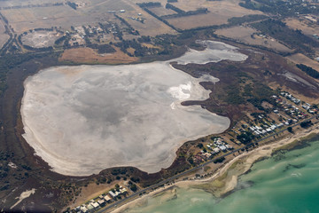 Fototapeta na wymiar Aerial photography of countryside near the Great Ocean Road, Victoria, Australia