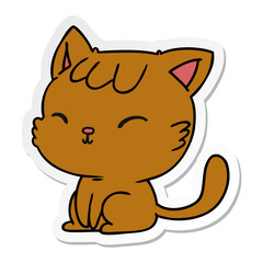 sticker cartoon of cute kawaii cat