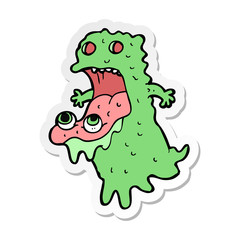 sticker of a cartoon gross ghost