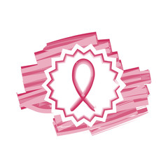 Watercolor breast cancer symbol. Vector illustration design