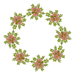 Obraz na płótnie Canvas Vector illustration leaf floral frame with white background hand drawn