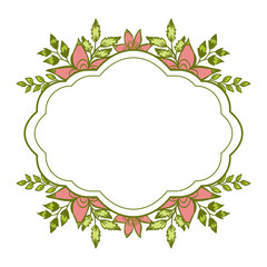 Vector illustration leaf floral frames blooms for greeting card hand drawn