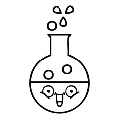 line drawing cartoon test tube