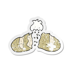 retro distressed sticker of a cartoon loaf of bread