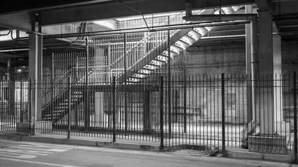 stairway steps on underground urban streets