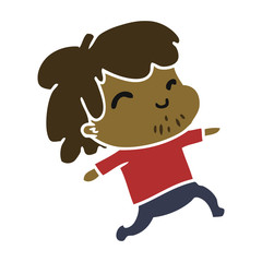 cartoon kawaii boy with stubble