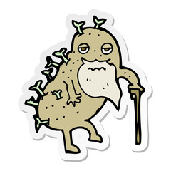 sticker of a cartoon old potato