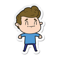 sticker of a happy cartoon man