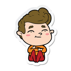sticker of a happy cartoon man