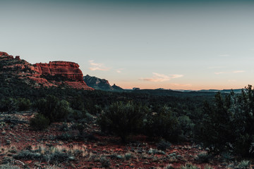 sunset in mountains