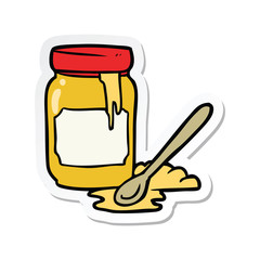 sticker of a cartoon jar of honey