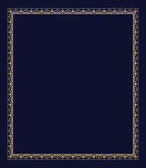 Decorative frame Elegant vector element for design in Eastern style, place for text. Floral golden border. Lace illustration for invitations and greeting cards.
