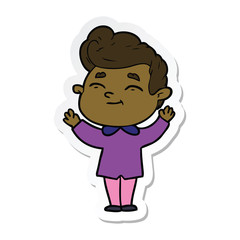 sticker of a happy cartoon man