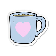 sticker of a cartoon coffee mug