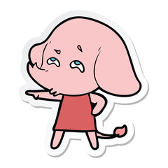sticker of a cartoon elephant remembering