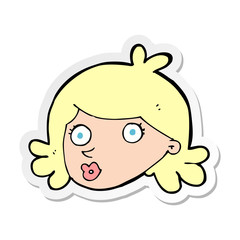 sticker of a cartoon pretty face