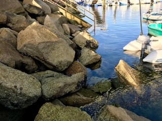 View of the water and rocks on Galicia Spain