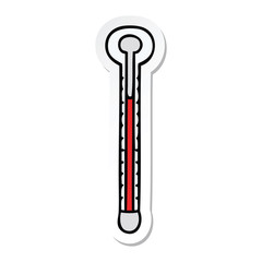 sticker of a quirky hand drawn cartoon thermometer