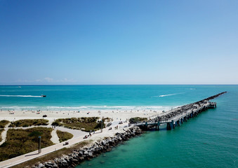 Fototapeta premium Miami Beach, South Beach, South Pointe Park, Government Canal. Florida, USA