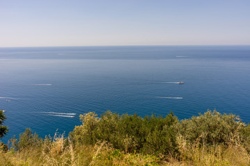 Italy, Cinque Terre, Corniglia, an island in the middle of a body of water